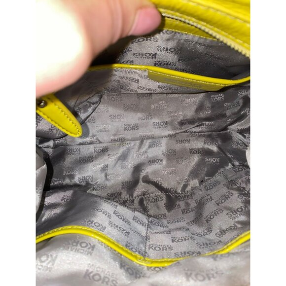 Michael Kors Yellow Patent Leather Satchel Bag With Silver Hardware & Matching W - Picture 6 of 15